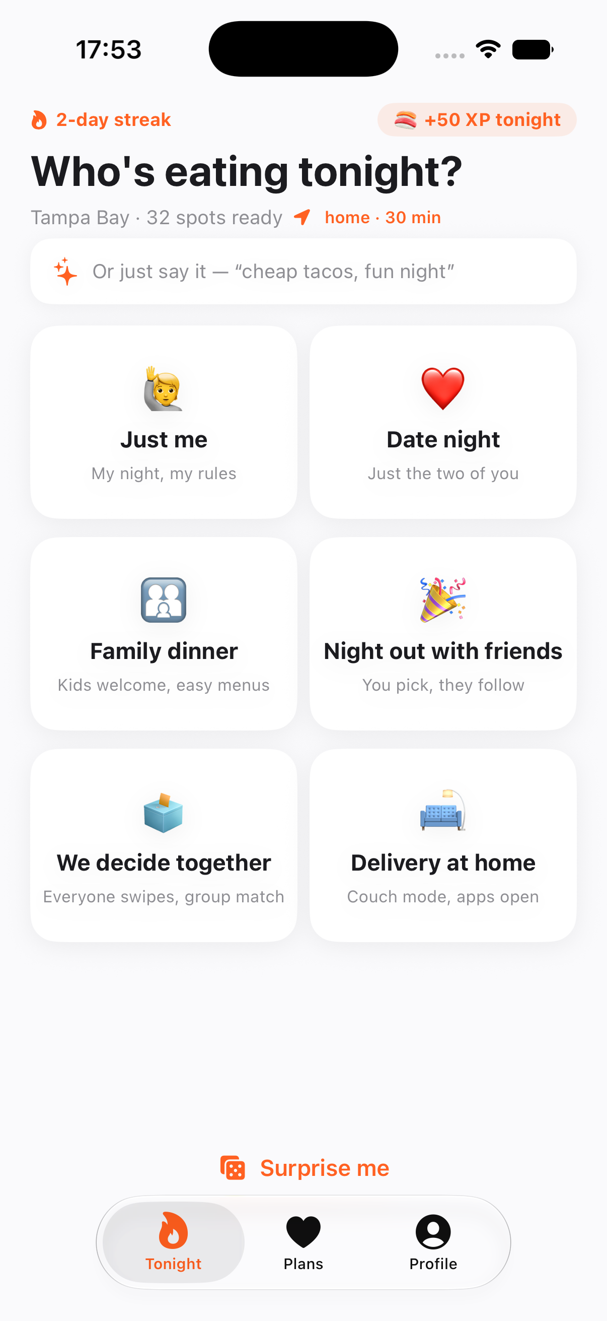 PlateCrush — Who's eating tonight?